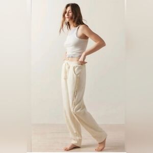 Urban Outfitters-Out from Under Jayden Lace-Inset Sweatpants Cream Sm petite